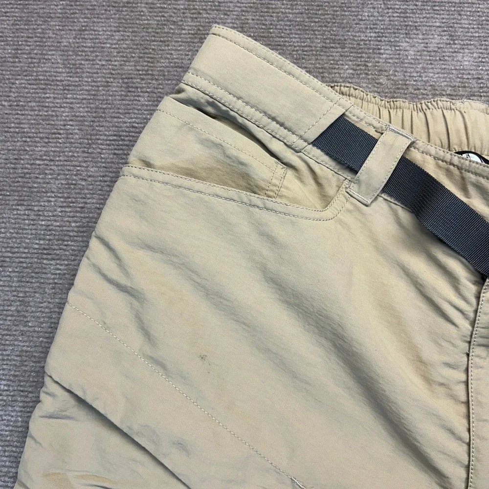 North Face Paramount Trail Shorts Mens M Elastic Waist Belt Khaki Cargo Nylon 9